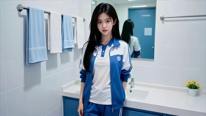 校园倩影穿校服漂亮女孩1