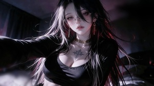 镜头前暗黑系少女