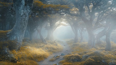 清新迷雾森林小径