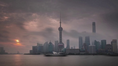 4K 高清 上海外滩落日余晖