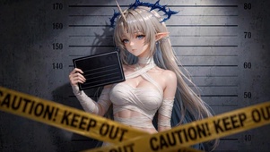 被逮捕的银发精灵美少女