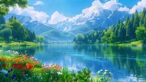 湖镜映青山