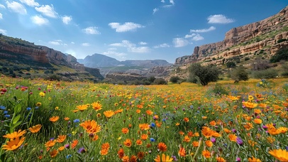 彩色花海与裂谷