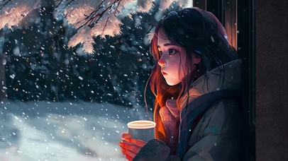 风雪夜的女孩