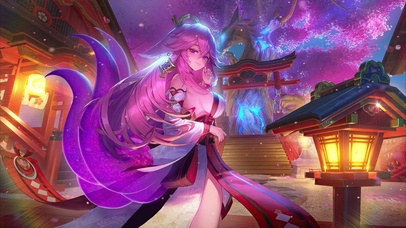 灯火樱花八重樱