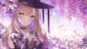 唯美花中少女