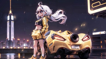 小女孩汽车