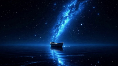 星空下的小船