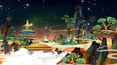 华丽国潮中国风水墨