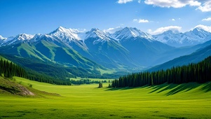 清新高山草地