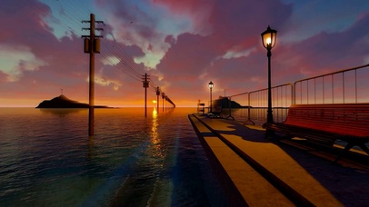 唯美夕阳晚霞海岸