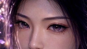 紫发紫瞳氛围感美少女