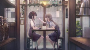 雨天 蛋糕店里的少女