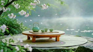 花下品茗