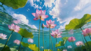 夏日湖面荷花
