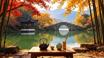 红叶山水湖畔