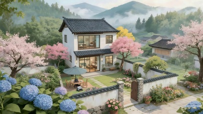 春天的乡村别墅