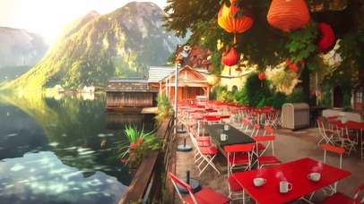 唯美湖边咖啡厅