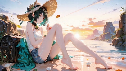 氛围感海边落日奈芙尔