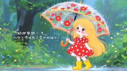 雨中小花伞