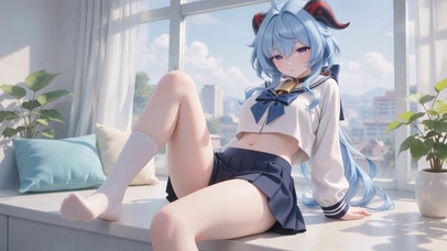 蓝发女孩