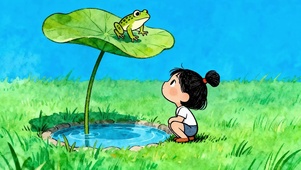 夏天女孩与青蛙