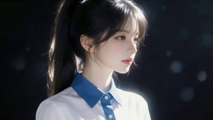 治愈马尾辫女孩