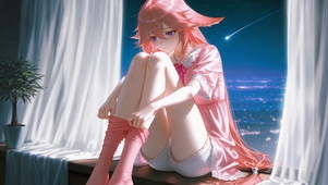 夜窗-粉毛少女