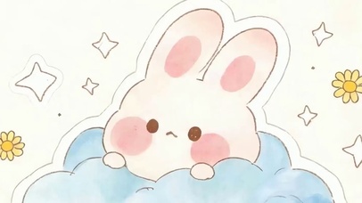萌宠兔子带鱼屏