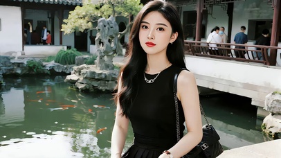 景区春江水暖伴美女2