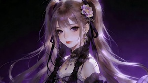 双马尾紫发萝莉