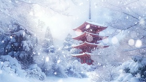 古寺雪景
