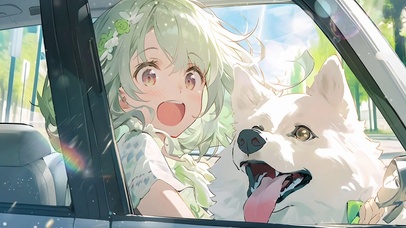 和狗狗汽车旅行