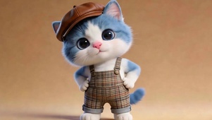 穿着背带猫咪