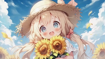 可爱的向日葵女孩