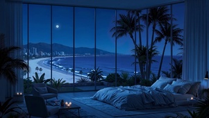 蓝海月夜