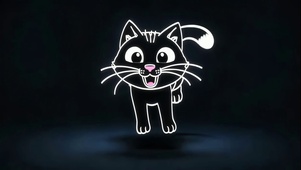 桌宠黑猫线条精灵~