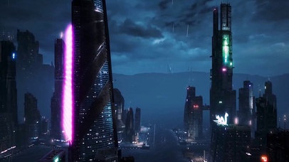 赛博朋克城市夜景