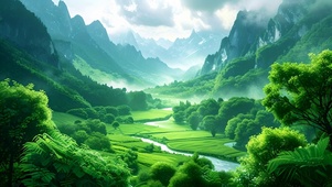 绿色护眼山谷