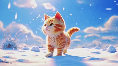 冬日雪中漫步喵星人