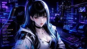 赛博朋克电竞主播美少女