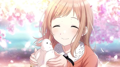 二次元可爱美少女唯美清纯日漫壁纸封面图女孩与鸽子壁纸于2022-03-14