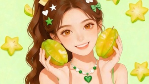 拿着杨桃女孩