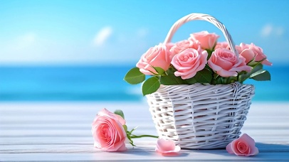 美丽治愈海边玫瑰