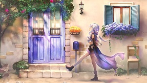 温馨乡间小巷少女