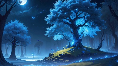 夜色梦幻树