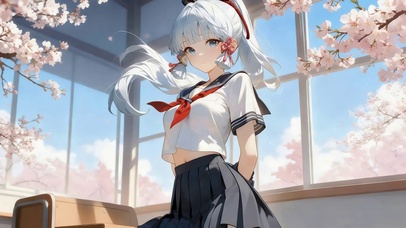 可爱樱花女孩