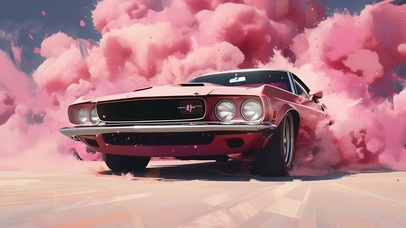 粉色跑车
