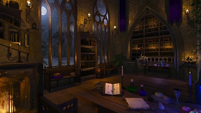 冬季夜晚图书馆