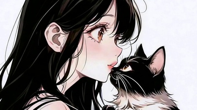少女与黑猫